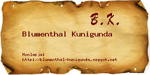 Blumenthal Kunigunda névjegykártya
